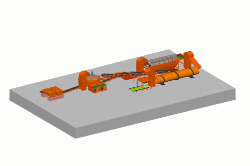 Línea de granulación por extrusión de doble rodillo